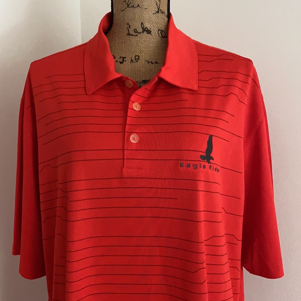 COPY - Nike Golf Polo Shirt Short Sleeve Button Up Striped Red Mens XL